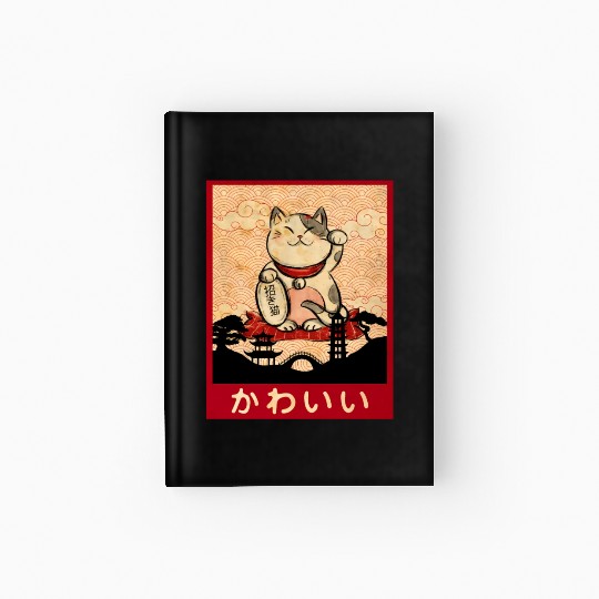 Cat Ramen Bowl Anime Japanese Noodles aii Neko Hardcover Journal
