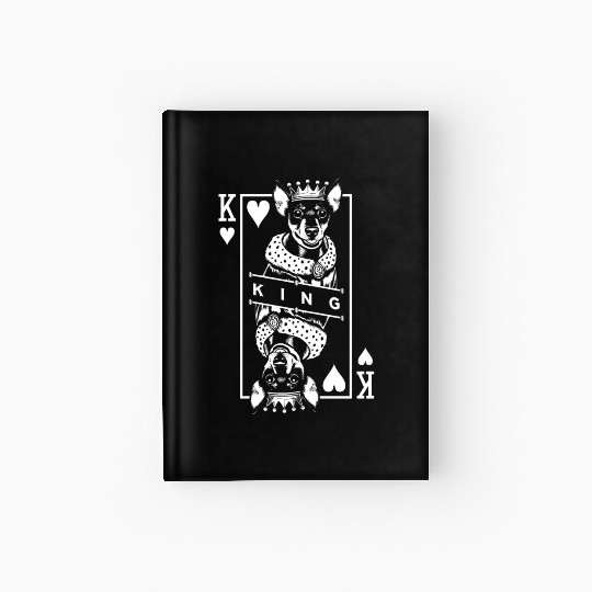 Miniaturecher King Of Hearts Dog Card Pop Hardcover Journal