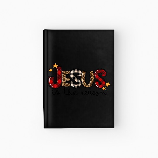 Jesus Is The Reason Buffalo Plaid Leopard Nativity Hardcover Journal