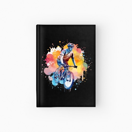 Ride to Freedom - Watercolor Style Cycling Art Hardcover Journal