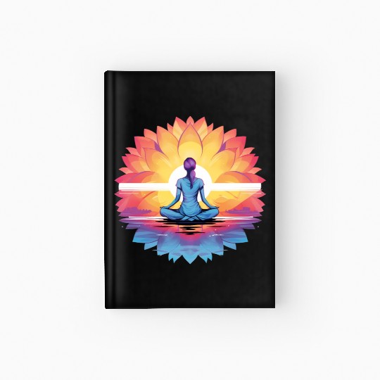 Women's Yoga Meditation Lotus Design Hardcover Journal