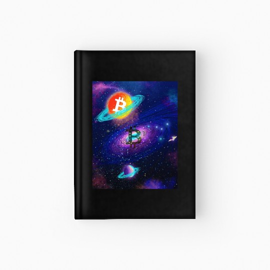 Bitcoin Coin-Crypto SPACE Hardcover Journal