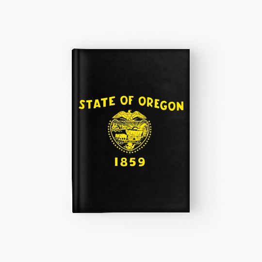 Blue Oregon Flag State Usa Hardcover Journal
