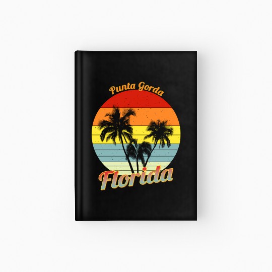 Pa Gorda Florida Tropical Palm Trees Vacation Hardcover Journal