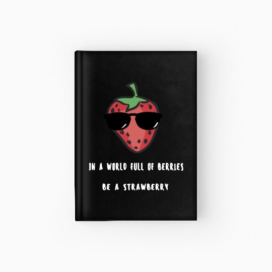 Strawberry world white Hardcover Journal