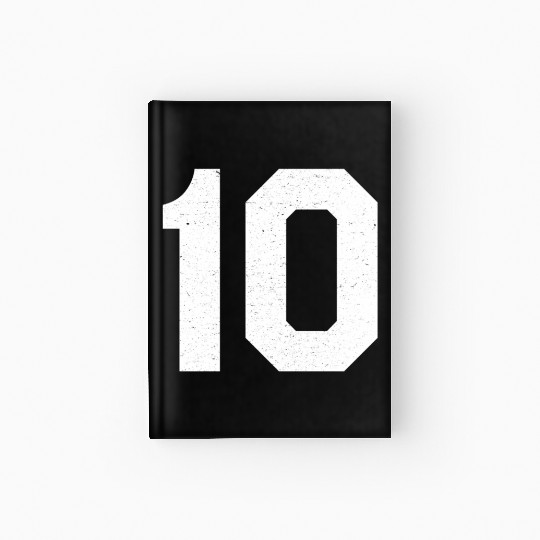 Jersey Number 10 Ten Athletic Sports Hardcover Journal