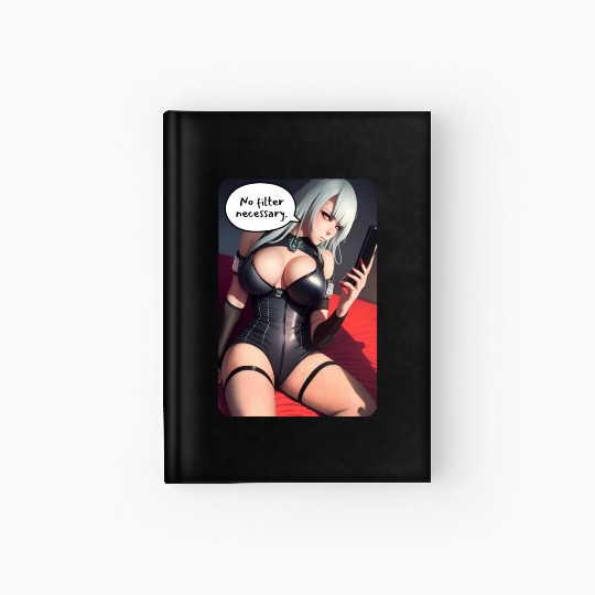 Cyberpunk Waifu Influencer Design 3 Hardcover Journal