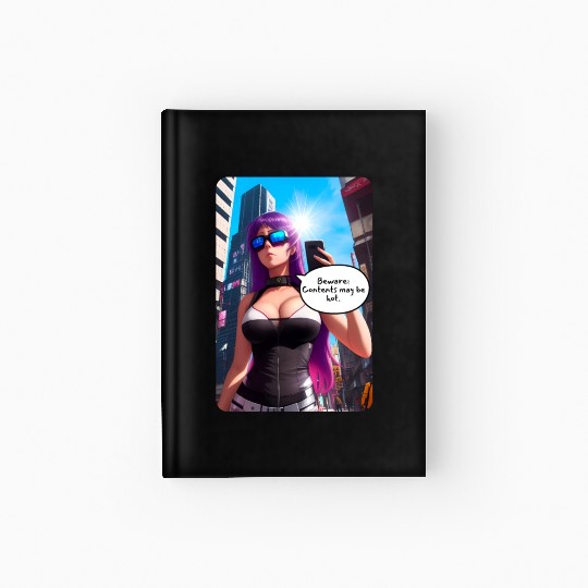 Cyberpunk Waifu Influencer Design 5 Hardcover Journal