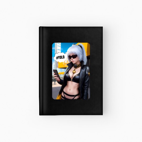 Cyberpunk Waifu Influencer Design 2 Hardcover Journal