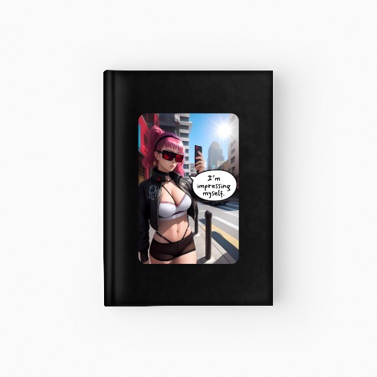 Cyberpunk Waifu Influencer Design 6 Hardcover Journal