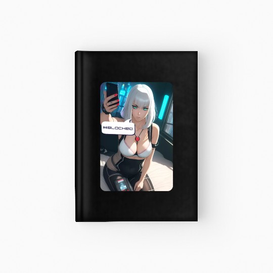 Cyberpunk Waifu Influencer Design 1 Hardcover Journal