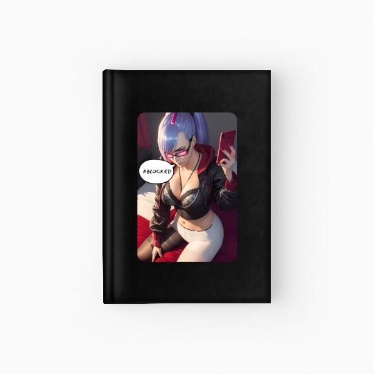Cyberpunk Waifu Influencer Design 4 Hardcover Journal