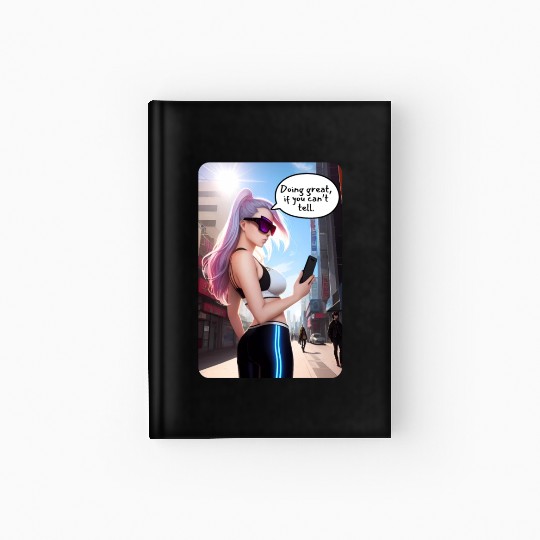 Cyberpunk Waifu Influencer Design 7 Hardcover Journal