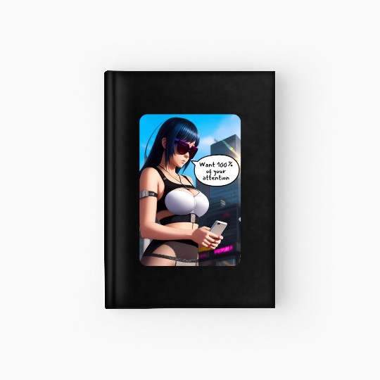 Cyberpunk Waifu Influencer Design 8 Hardcover Journal