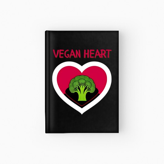 Vegan heart, broccoli heart Hardcover Journal