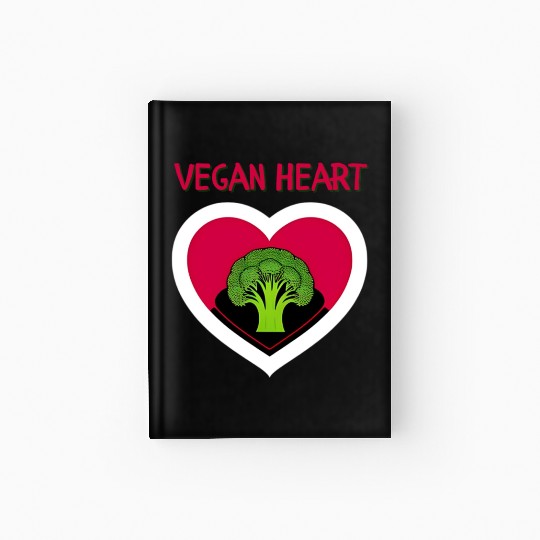 Vegan heart, broccoli heart Hardcover Journal
