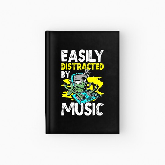 Musician Techno Melody Vinyl Hardcover Journal