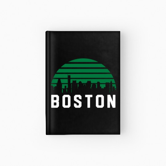 Boston Massachusetts Cityscape Green Hardcover Journal