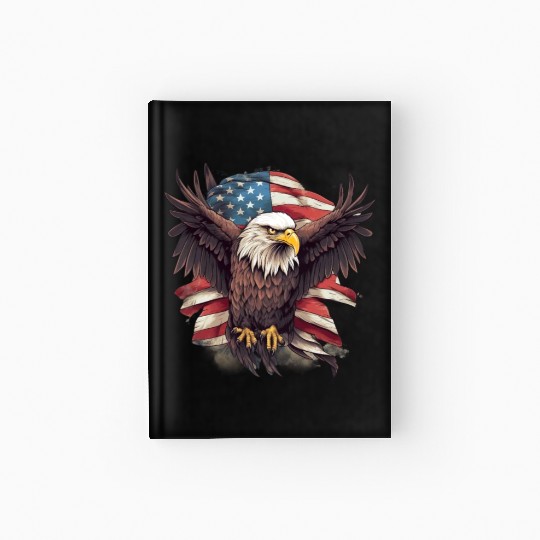 Merica Patriotic USA Eagle Hardcover Journal