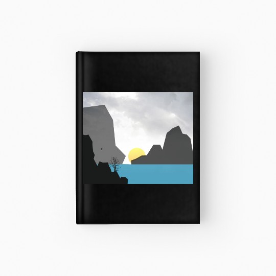 Foggy Mountain Vintage sunset Hardcover Journal