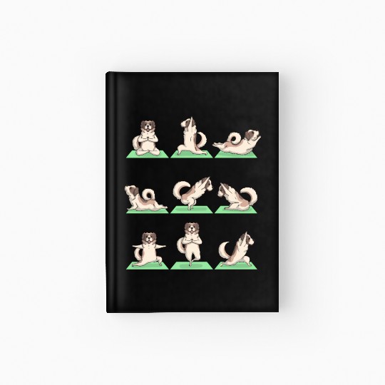 Saint Bernard Dog Yoga Pose Zen Workout Exercise Hardcover Journal