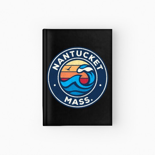 Nantucket Massachusetts Ma Nautical Waves Hardcover Journal