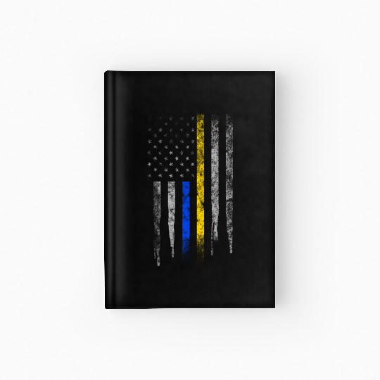 Gold Blue Line 911 Police Dispatcher First Hardcover Journal
