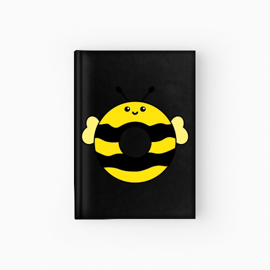 Happy Sweet Donut Cute Bee Hardcover Journal