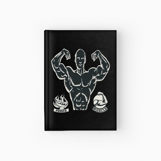 workout and gym power Hardcover Journal for athletic men