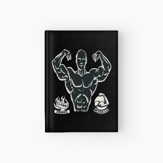 workout and gym power Hardcover Journal for athletic men