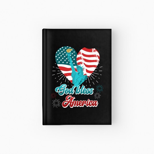 God Bless America Independence Day 4th July USA Hardcover Journal