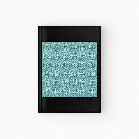 Retro Teal Pattern Hardcover Journal