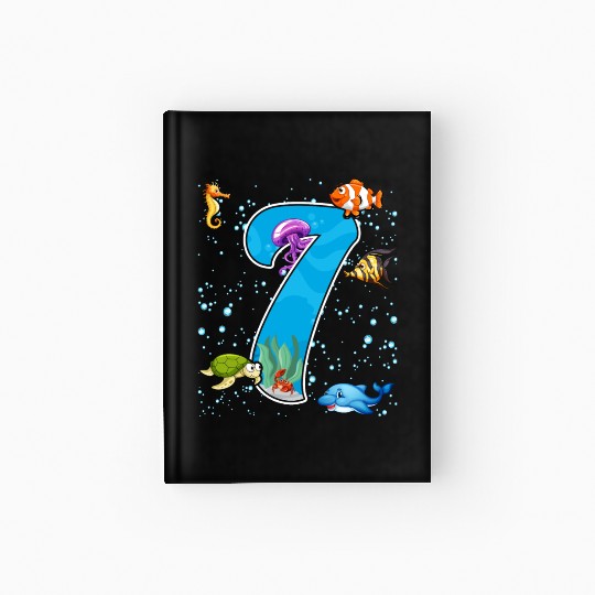 7th birthday Aquarium Fish lover 7 Year Old Sea Hardcover Journal