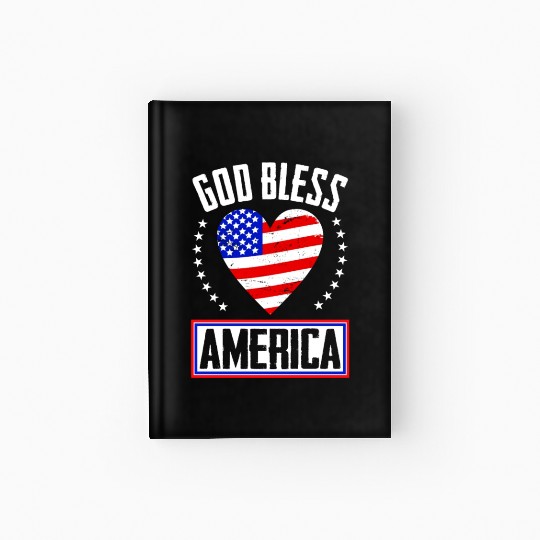 God Bless America Independence Day USA Patriot Hardcover Journal