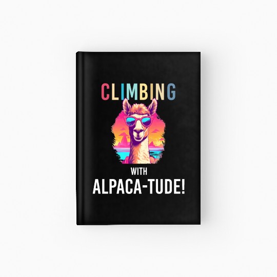 Funny Alpaca with Sunglasses - Alpaca-tude Hardcover Journal