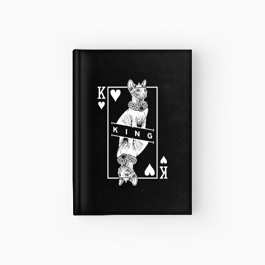 Sphynx Cat Lover King Of Hearts Funny Pop Art Hardcover Journal