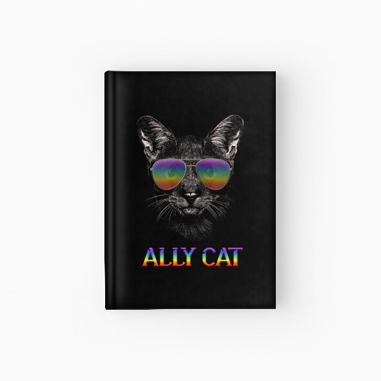 Ally Cat Rainbow Feline LGBTQIA+ Supporter Pride Hardcover Journal