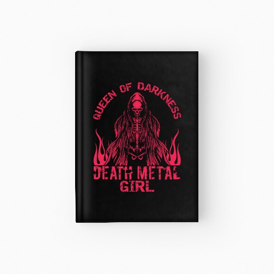 Goth Rock Satan Girl Woman Festivals Death Metal Hardcover Journal