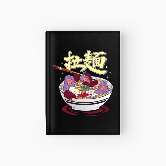 Japanese monkeys in a ramen hot spring Hardcover Journal