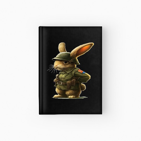Courageous Bunny Soldier Hardcover Journal