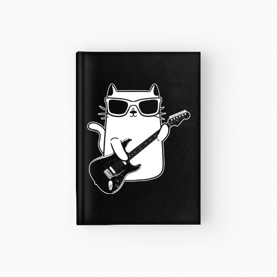 Cat Playing Guitar Guitar Player Hardcover Journal