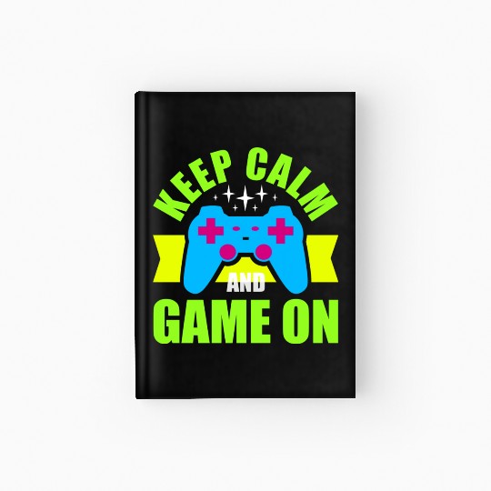 Keep Calm and Game On nostalgia Hardcover Journal
