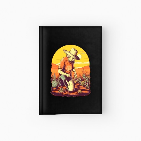 Gardener Grandma Watering Plants Garden Gardening Hardcover Journal