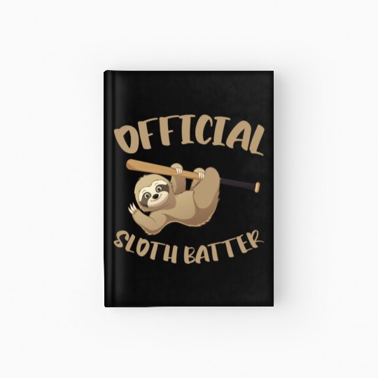 Sloth Bat Sloth Baseball Hardcover Journal