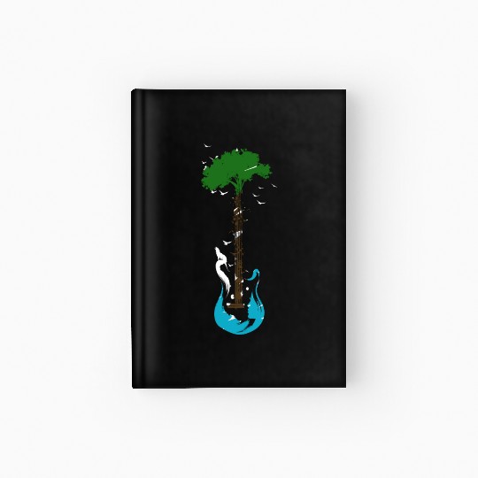 Guitar Nature Musician Earth Day Tree Guitarist Hardcover Journal