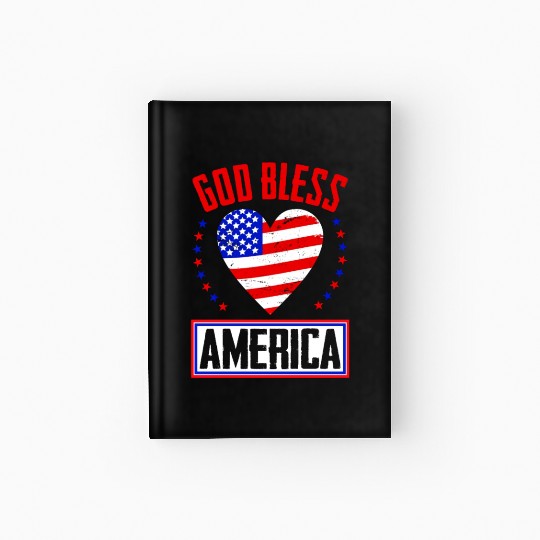 God Bless America Independence Day USA Patriot Hardcover Journal