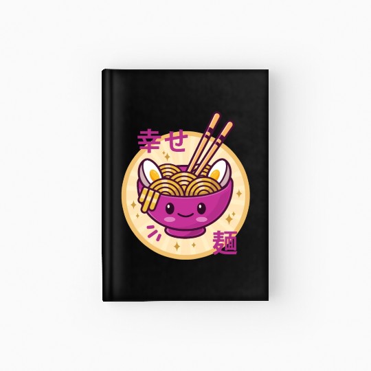 Kawaii Ramen Noodle Bowl Pink Hardcover Journal
