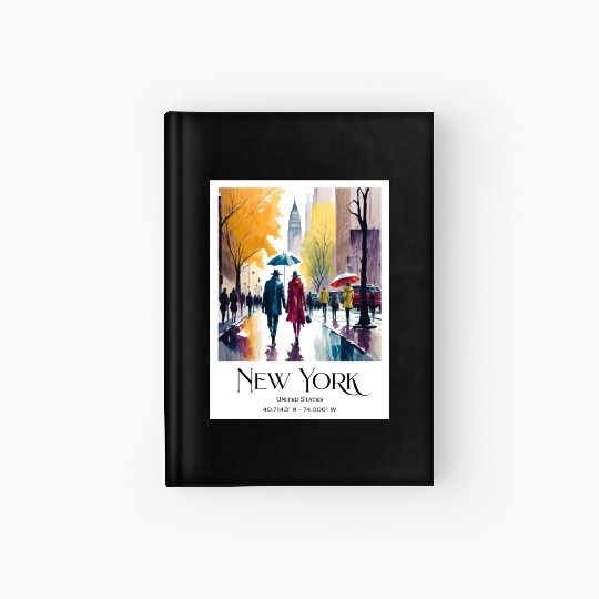Couple walking in the streets of New York City Hardcover Journal