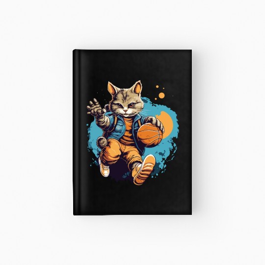 Basketball Cat Basketball Player I Love Basketball Hardcover Journal