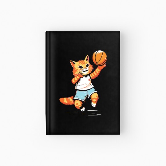 Basketball Cat Basketball Player I Love Basketball Hardcover Journal
